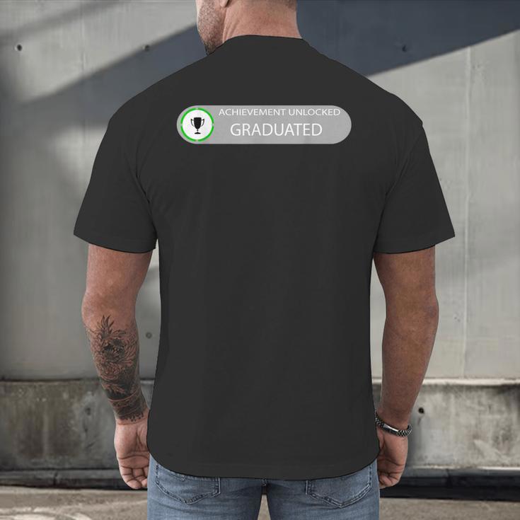 High School Or College Graduation Achievement Unlocked Men's Back Print T-Shirt