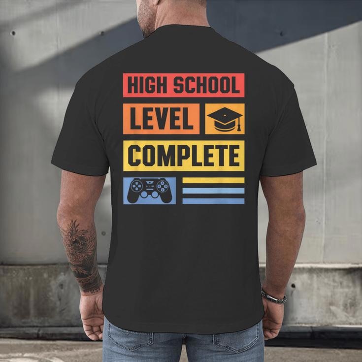 High School Level Complete Class Of 2024 Senior Graduation Men's Back Print T-Shirt