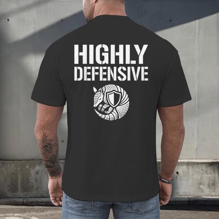 Highly Defensive Armadillo Shield Introvert Boundaries Men's Back Print T-Shirt