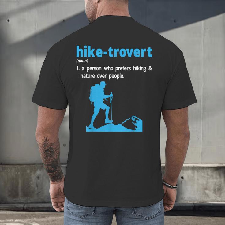 Hike-Trovert Hiking Humor Definition Introvert Men's Back Print T-Shirt
