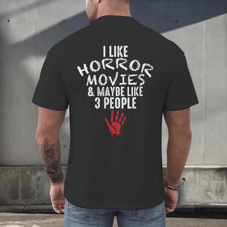 I Like Horror Movies And Maybe 3 People Introvert Men's Back Print T-Shirt