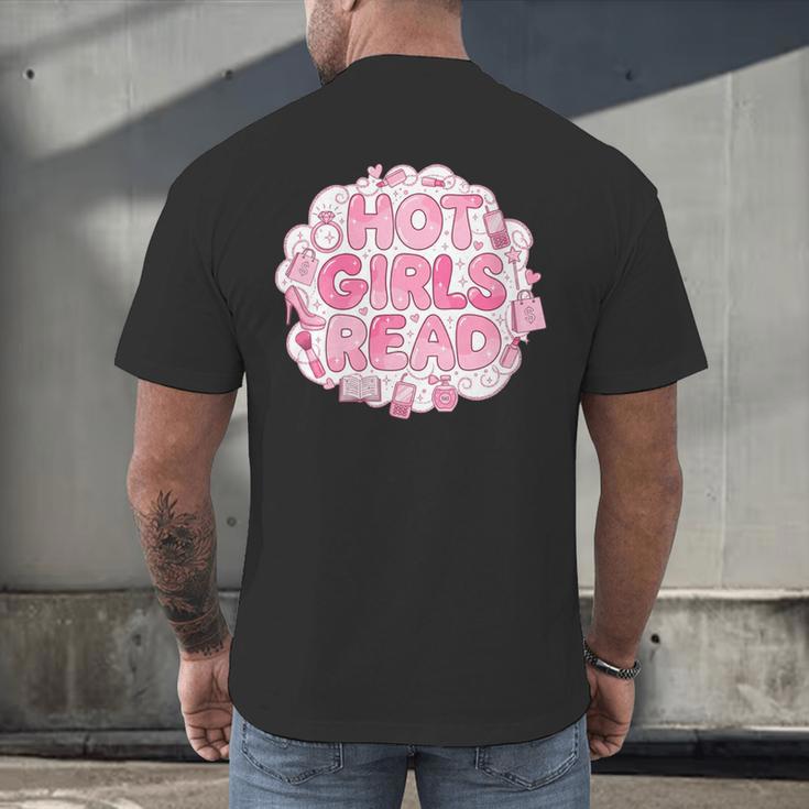 Hot Girls Read Pink Aesthetic Book Lover Reading Men's Back Print T-Shirt