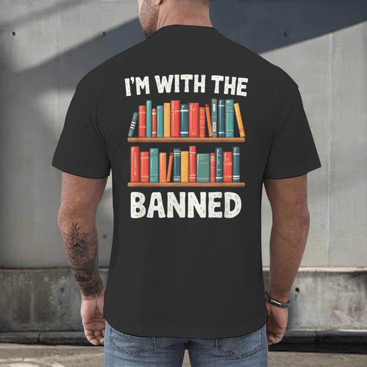 I'm With The Banned Librarian Banned Book Lover Reader Men's Back Print T-Shirt I'm With The Banned Librarian Banned Book Lover Reader Men's Back Print T-Shirt