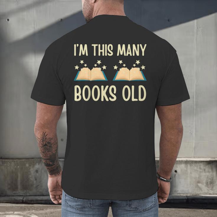 I'm This Many Books Old Read Book 2nd Birthday 2 Years Old Men's Back Print T-Shirt