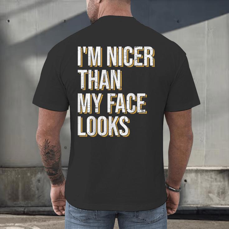 I'm Nicer Than My Face Looks Introverted Introverts Men's Back Print T-Shirt I'm Nicer Than My Face Looks Introverted Introverts Men's Back Print T-Shirt