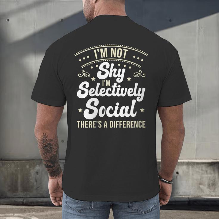 I'm Not Shy Selectively Social Introverted Anti Social Men's Back Print T-Shirt