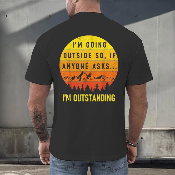 I'm Outstanding Retro Introvert Mountain Trip Lover Men's Back Print T-Shirt I'm Outstanding Retro Introvert Mountain Trip Lover Men's Back Print T-Shirt