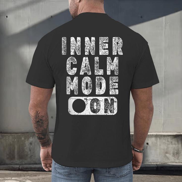 Inner Calm Mode On Introvert Saying Men's Back Print T-Shirt Inner Calm Mode On Introvert Saying Men's Back Print T-Shirt