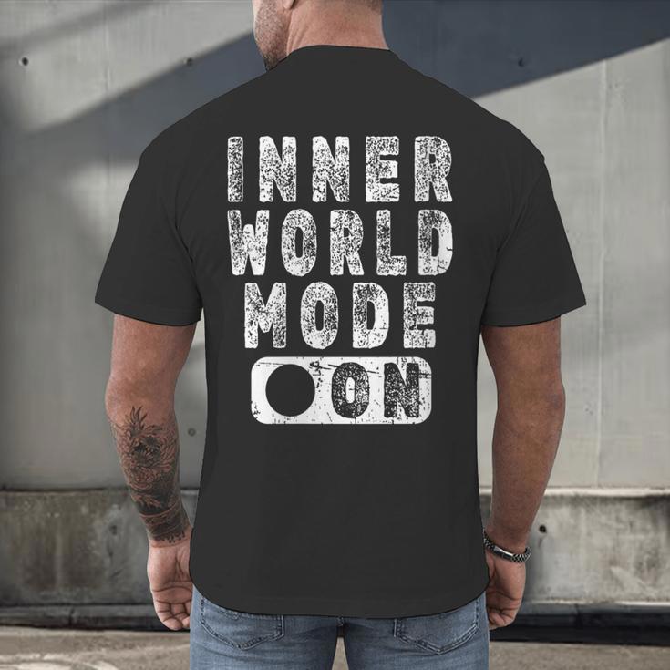 Inner World Mode On Introvert Saying Men's Back Print T-Shirt Inner World Mode On Introvert Saying Men's Back Print T-Shirt