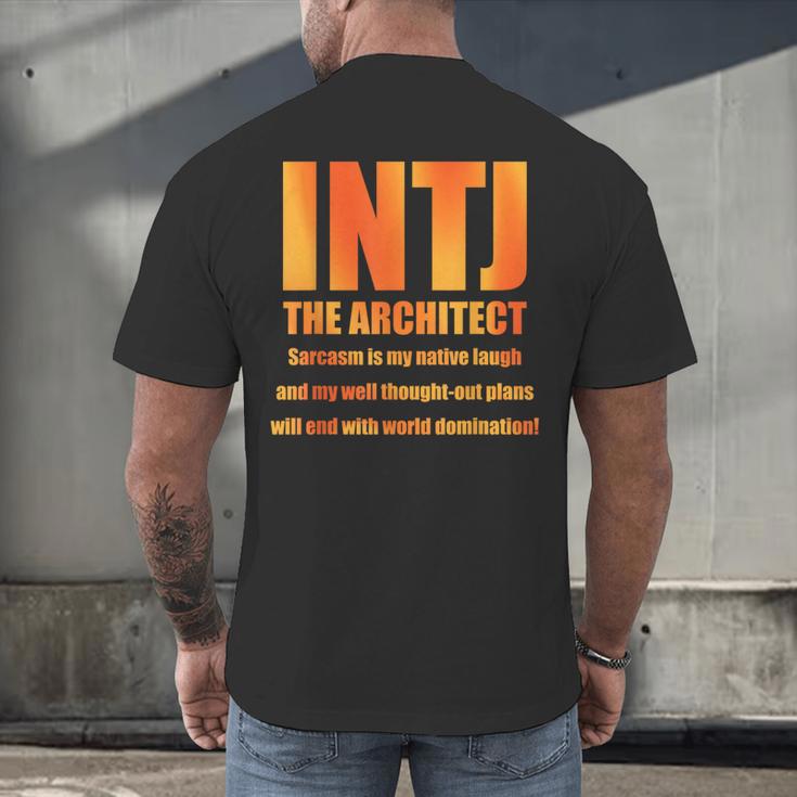 INTJ Architect Personality Introvert Sarcastic Orange Men's Back Print T-Shirt INTJ Architect Personality Introvert Sarcastic Orange Men's Back Print T-Shirt