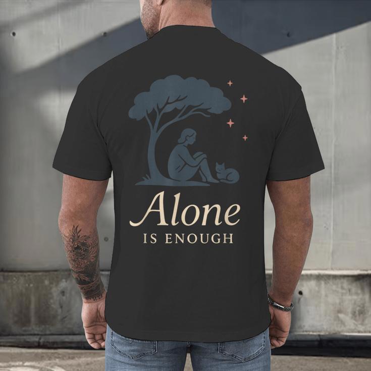 Introvert Alone Is Enough Social Battery Low Antisocial Men's Back Print T-Shirt Introvert Alone Is Enough Social Battery Low Antisocial Men's Back Print T-Shirt