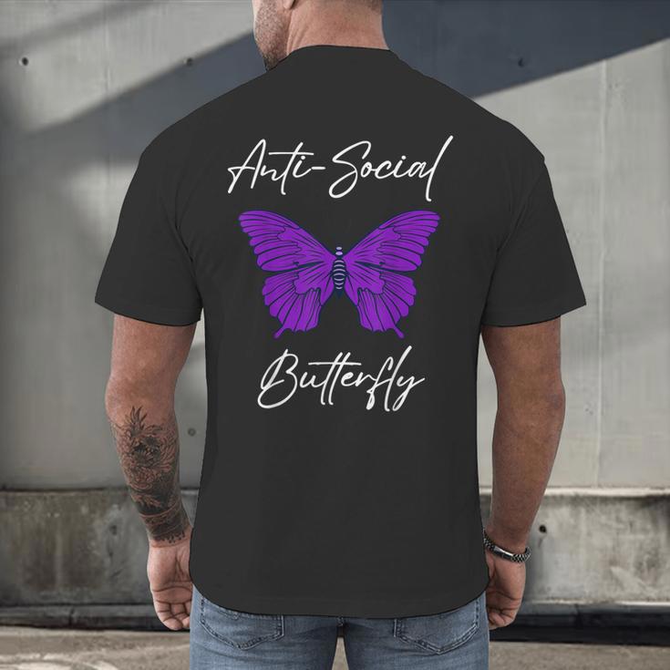 Introvert Antisocial Butterfly For Women Men Men's Back Print T-Shirt