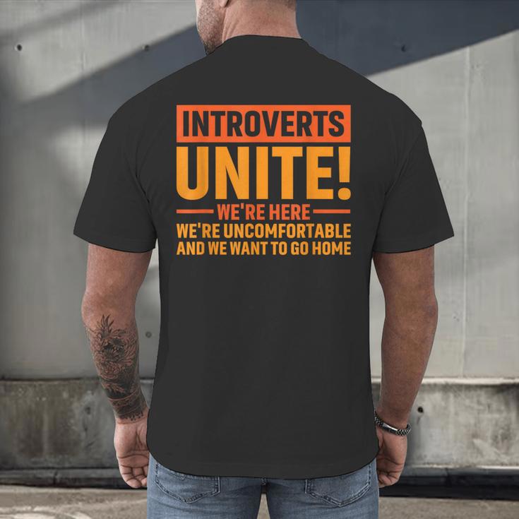 Introvert Antisocial Sarcasm Introverts Unite Anti Social Men's Back Print T-Shirt Introvert Antisocial Sarcasm Introverts Unite Anti Social Men's Back Print T-Shirt