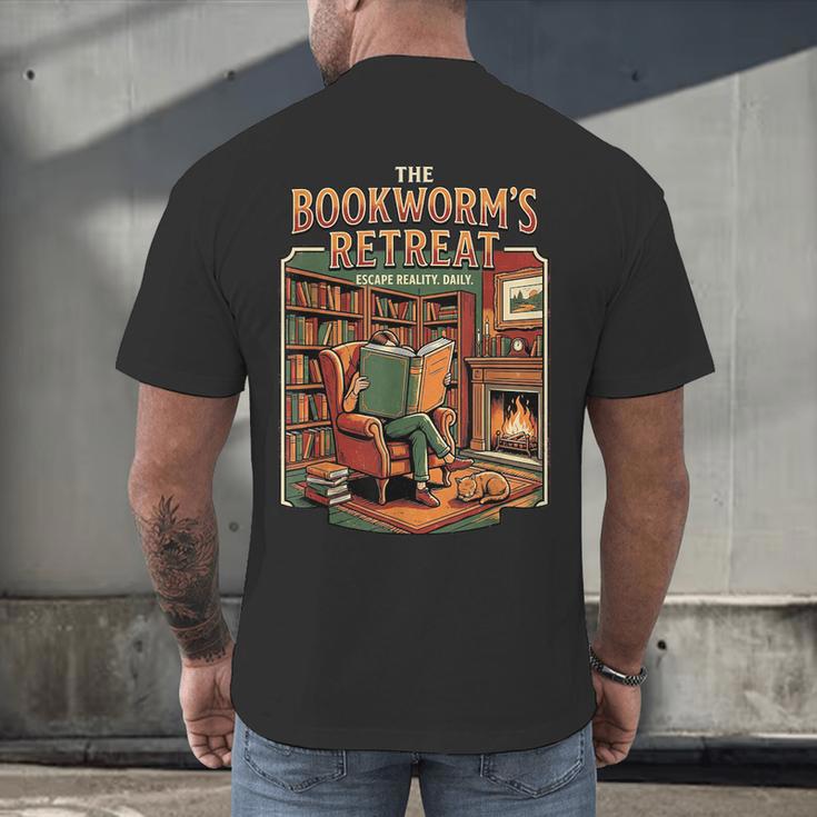 Introvert Book Lover The Bookworm's Retreat Men's Back Print T-Shirt Introvert Book Lover The Bookworm's Retreat Men's Back Print T-Shirt