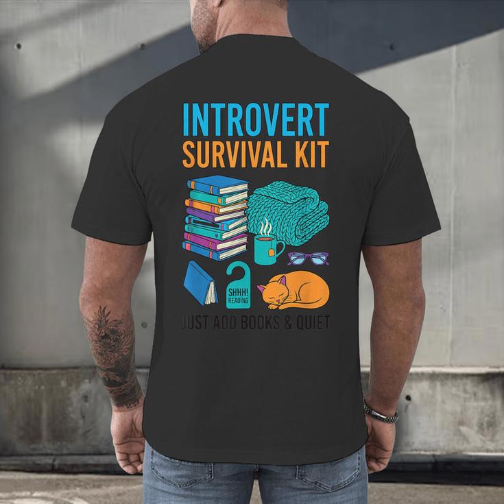 Introvert Book Lover Introvert Survival Kit Men's Back Print T-Shirt Introvert Book Lover Introvert Survival Kit Men's Back Print T-Shirt