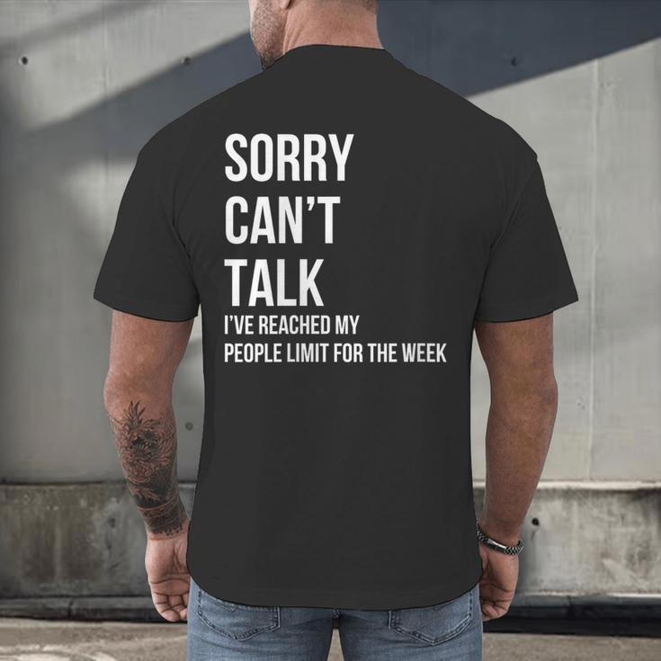 Introvert Can't Talk Reached People Limit For The Week Men's Back Print T-Shirt