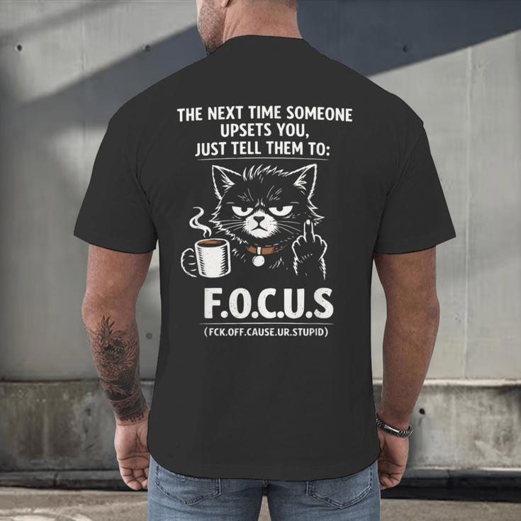Introvert Cat Coffee Sarcastic Dark Humor Focus Meme Graphic Men's Back Print T-Shirt Introvert Cat Coffee Sarcastic Dark Humor Focus Meme Graphic Men's Back Print T-Shirt