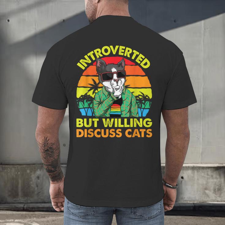Introvert Cats Sarcasm Cat Lover Introverts Men's Back Print T-Shirt Introvert Cats Sarcasm Cat Lover Introverts Men's Back Print T-Shirt