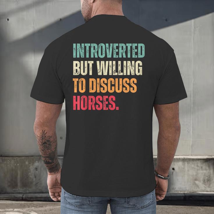 Introvert Cute Horse Lover Horse Riding Equestrian Men's Back Print T-Shirt