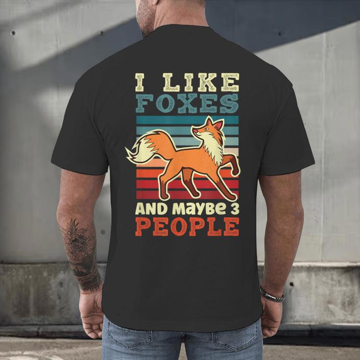 Introvert Fox Animal Lover Saying Loner Antisocial Men's Back Print T-Shirt