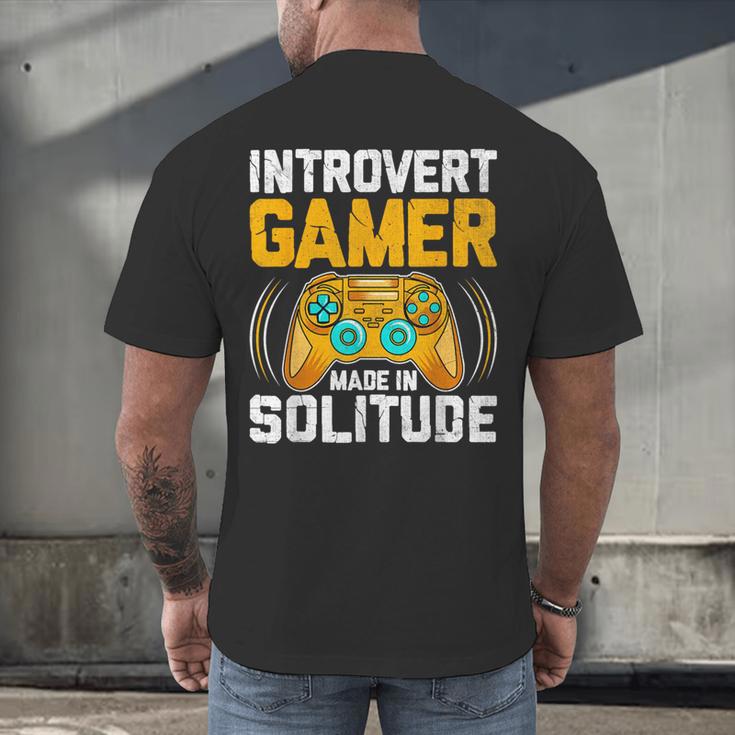 Introvert Gamer Video Games Anti Social Team Player Men's Back Print T-Shirt