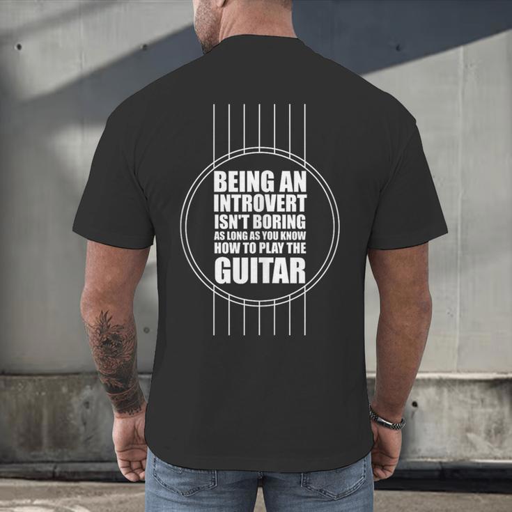 Introvert Guitarist Play Guitar Instrument Music Acoustic Men's Back Print T-Shirt Introvert Guitarist Play Guitar Instrument Music Acoustic Men's Back Print T-Shirt