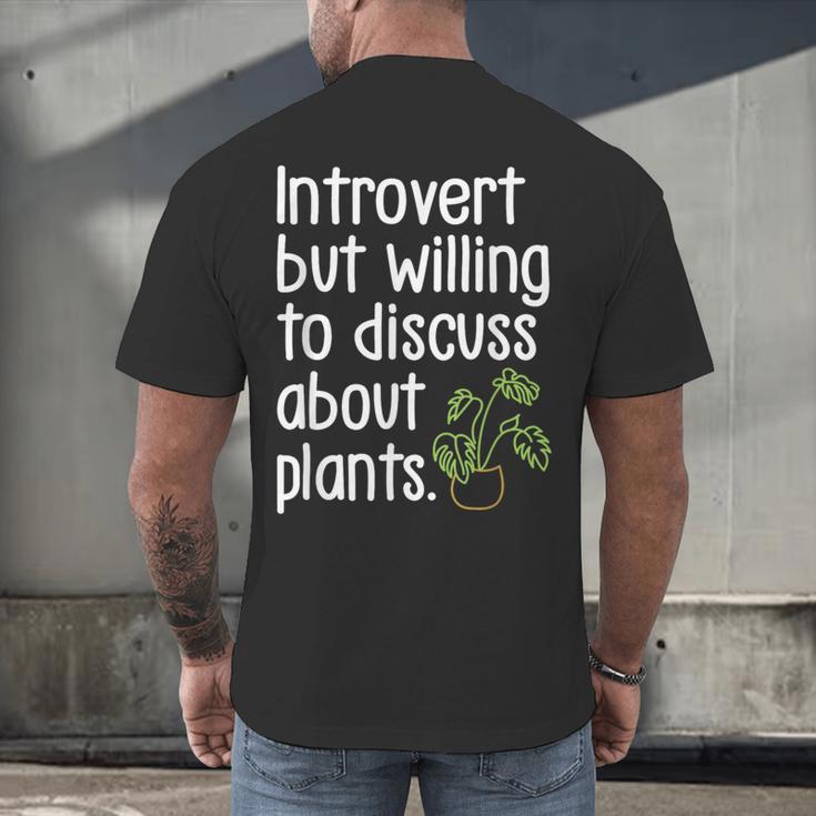 Introvert Humorous Plant Lover Gardening Men's Back Print T-Shirt