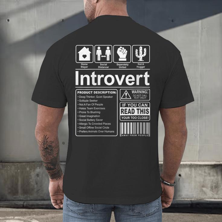 Introvert Label Antisocial Loner Socially Awkward Men's Back Print T-Shirt Introvert Label Antisocial Loner Socially Awkward Men's Back Print T-Shirt
