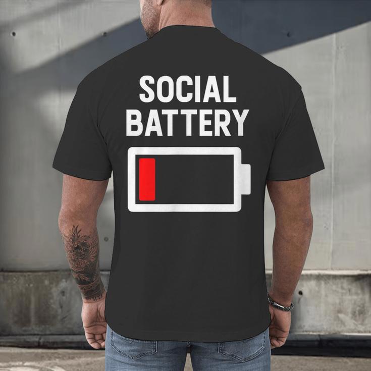 Introvert Low Social Battery Level Anti Social People Men's Back Print T-Shirt