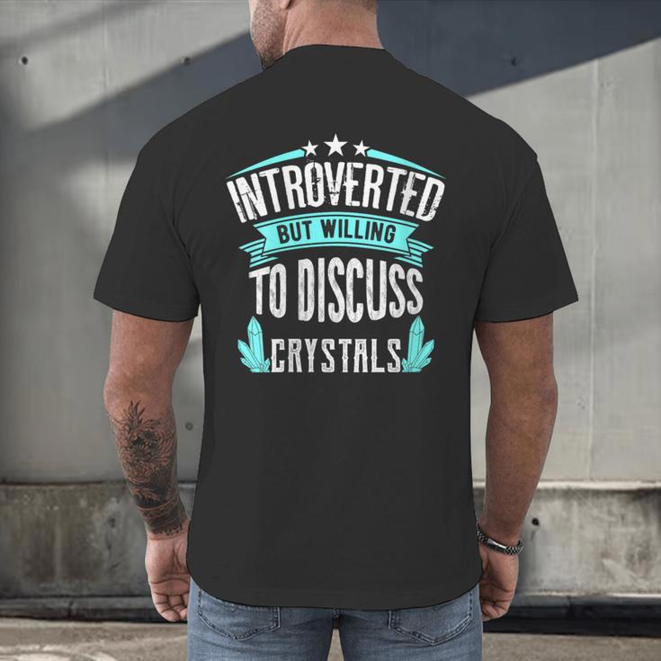 Introvert Quote Introverted But Willing To Discuss Crystals Men's Back Print T-Shirt Introvert Quote Introverted But Willing To Discuss Crystals Men's Back Print T-Shirt