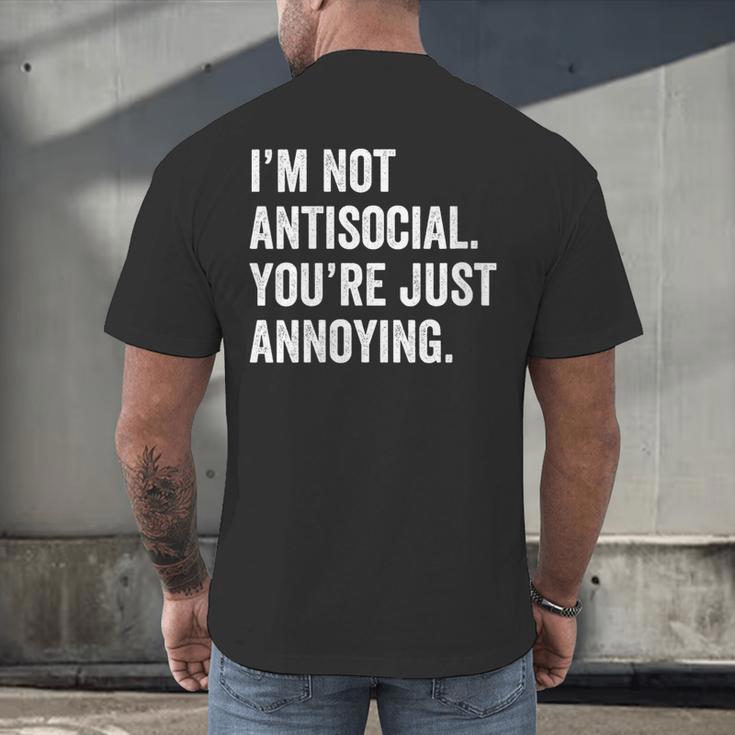 Introvert Quote Snarky Men's Back Print T-Shirt Introvert Quote Snarky Men's Back Print T-Shirt