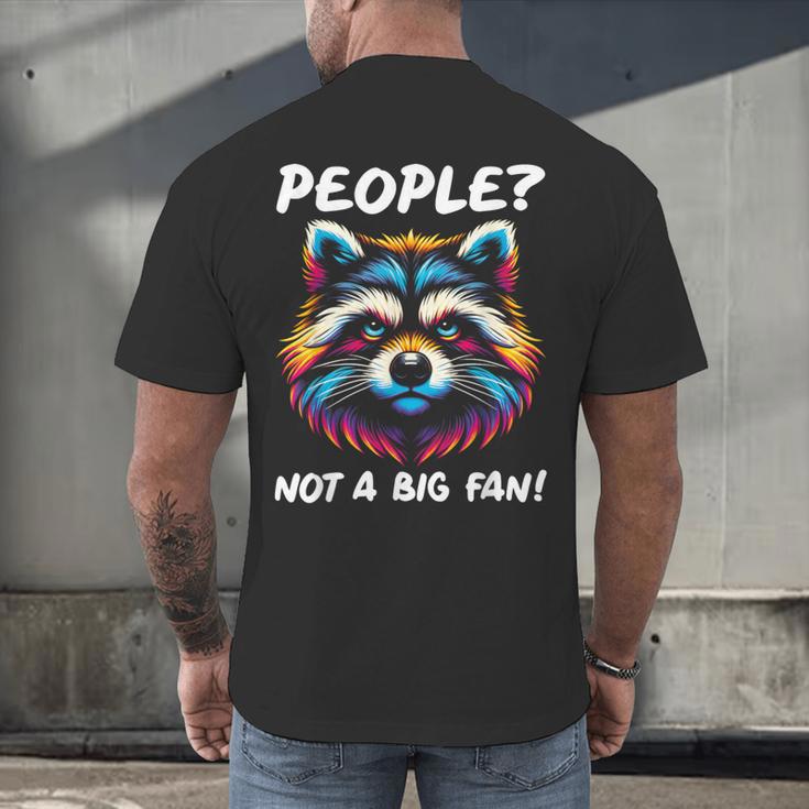 Introvert Raccoon Sarcasm Anti Social Men's Back Print T-Shirt Introvert Raccoon Sarcasm Anti Social Men's Back Print T-Shirt