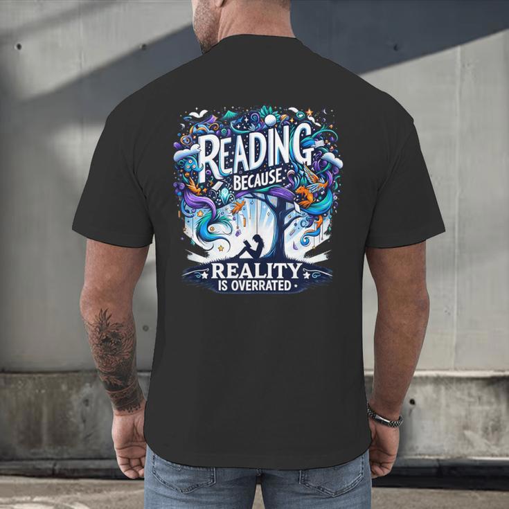 Introvert Reader Bibliofile Bookworm Loves Books Men's Back Print T-Shirt