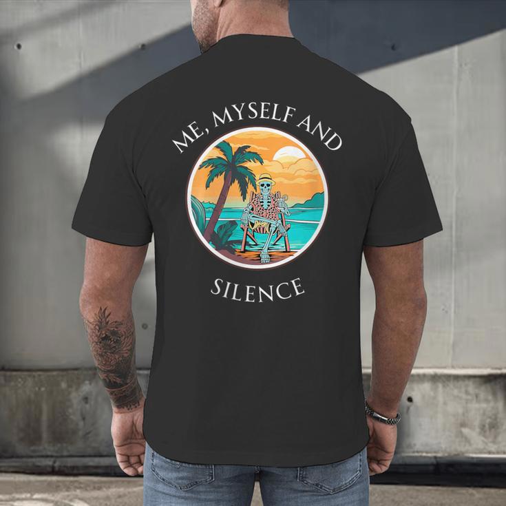 Introvert Relaxation Me Myself And Silence Summer Vacation Men's Back Print T-Shirt Introvert Relaxation Me Myself And Silence Summer Vacation Men's Back Print T-Shirt