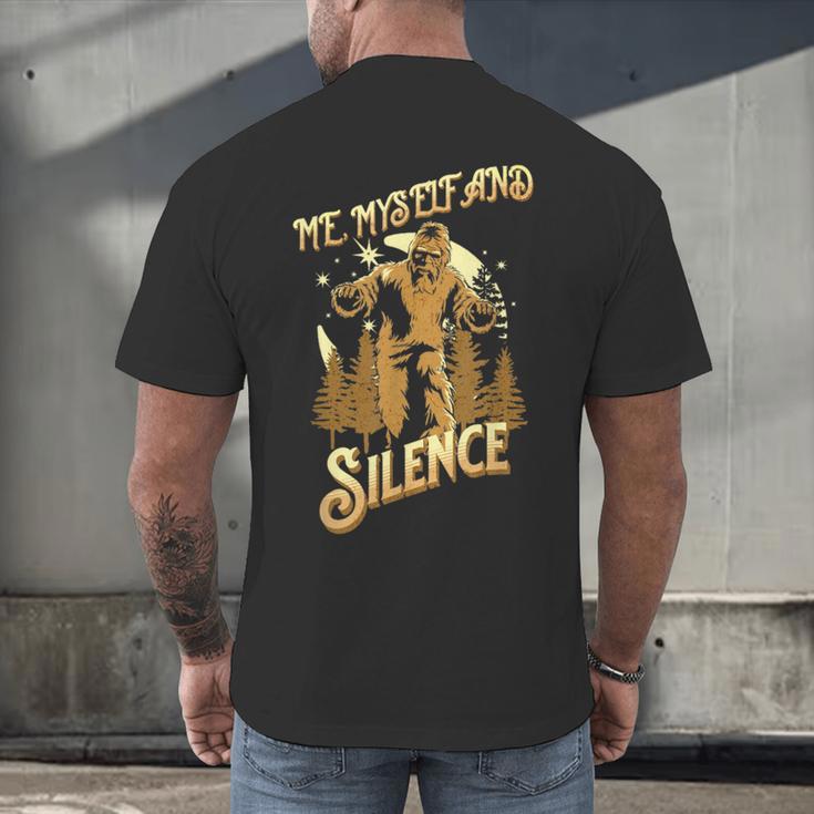 Introvert Relaxation Me Myself And Silence Vacation Bigfoot Men's Back Print T-Shirt Introvert Relaxation Me Myself And Silence Vacation Bigfoot Men's Back Print T-Shirt