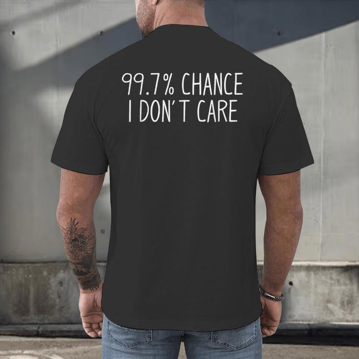 Introvert Sarcastic 99 Chance I Don't Care Antisocial Men's Back Print T-Shirt