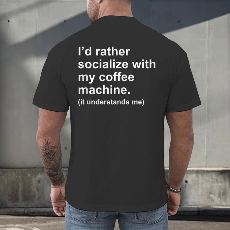 Introvert Sarcastic Coffee Lovers Men's Back Print T-Shirt