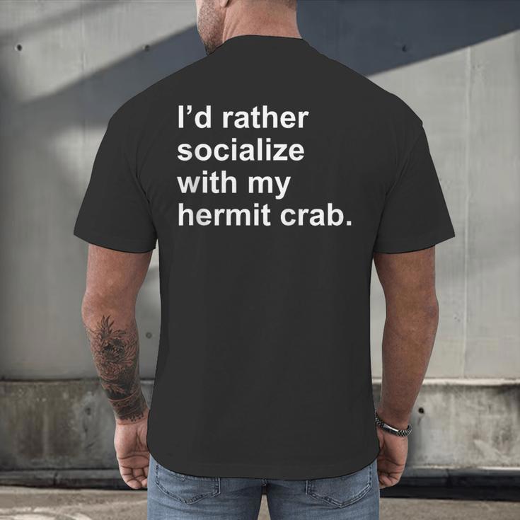 Introvert Sarcastic Hermit Crab Owner Men's Back Print T-Shirt