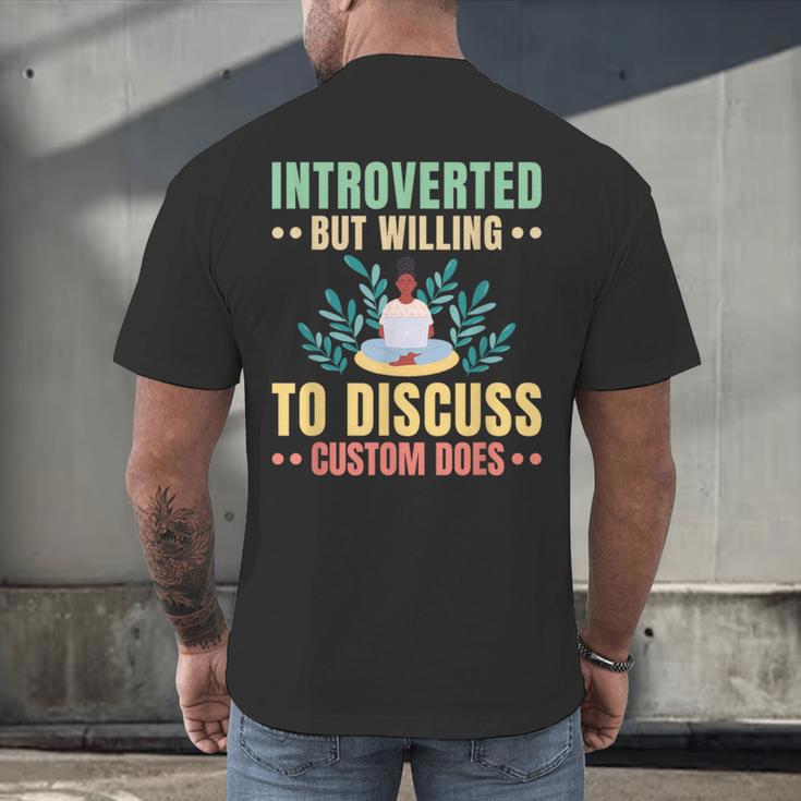 Introvert Saying Antisocial Sarcasm Introverts Men's Back Print T-Shirt Introvert Saying Antisocial Sarcasm Introverts Men's Back Print T-Shirt
