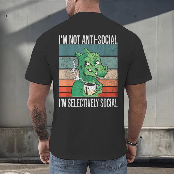Introvert Selectively Social Anti-Social Shy Men's Back Print T-Shirt Introvert Selectively Social Anti-Social Shy Men's Back Print T-Shirt