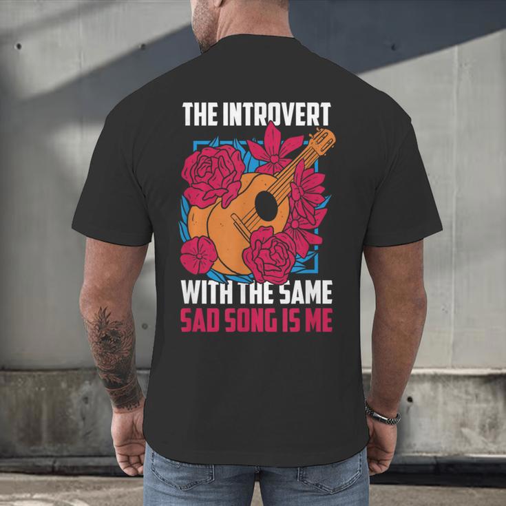 Introvert Singers Singing Sad Song Classical Music Lovers Men's Back Print T-Shirt