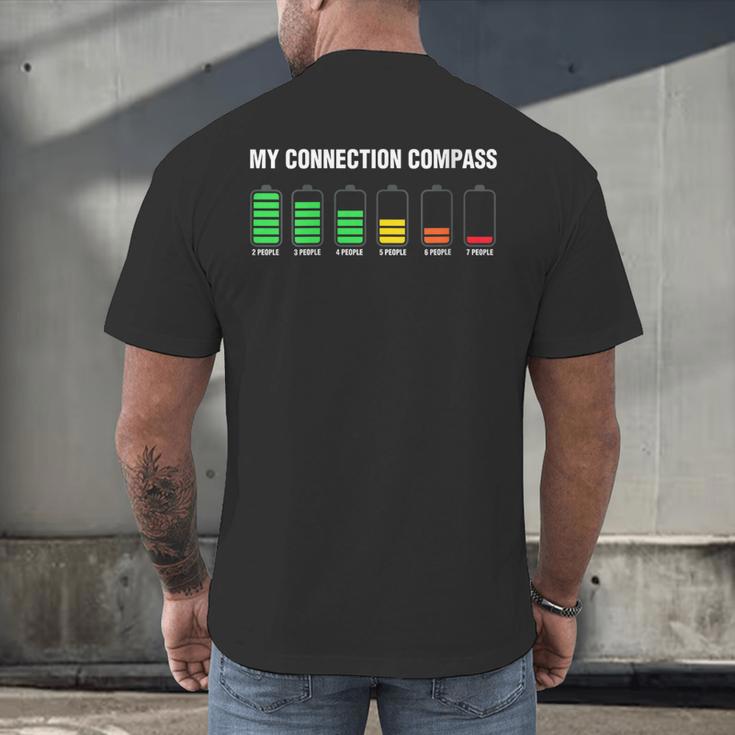 Introvert Tired Battery Men's Back Print T-Shirt
