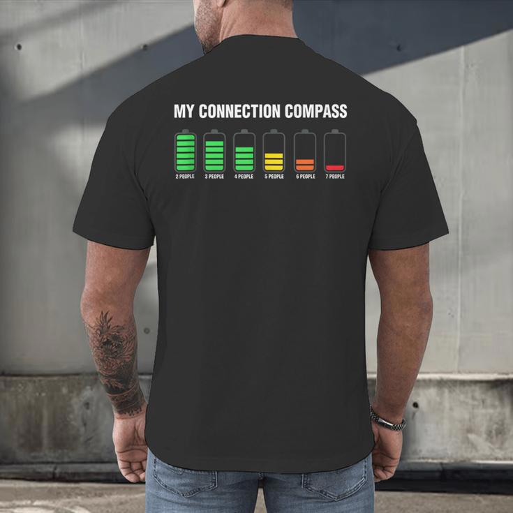 Introvert Tired Battery Men's Back Print T-Shirt