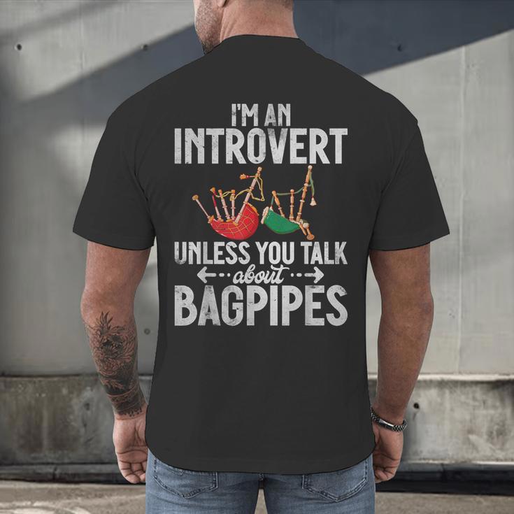 Im An Introvert Unless You Talk About Bagpipes Bagpiper Men's Back Print T-Shirt Im An Introvert Unless You Talk About Bagpipes Bagpiper Men's Back Print T-Shirt