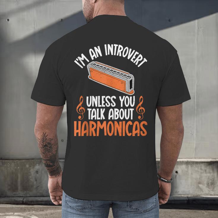 Im An Introvert Unless You Talk About Harmonicas Men's Back Print T-Shirt Im An Introvert Unless You Talk About Harmonicas Men's Back Print T-Shirt
