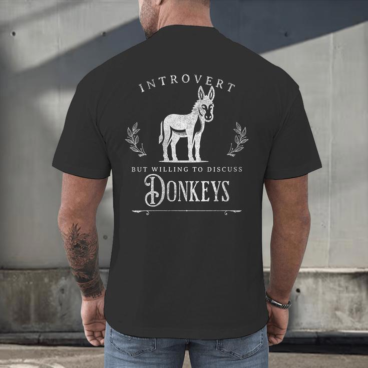 Introvert But Willing To Discuss Donkeys Vintage Retro Men's Back Print T-Shirt