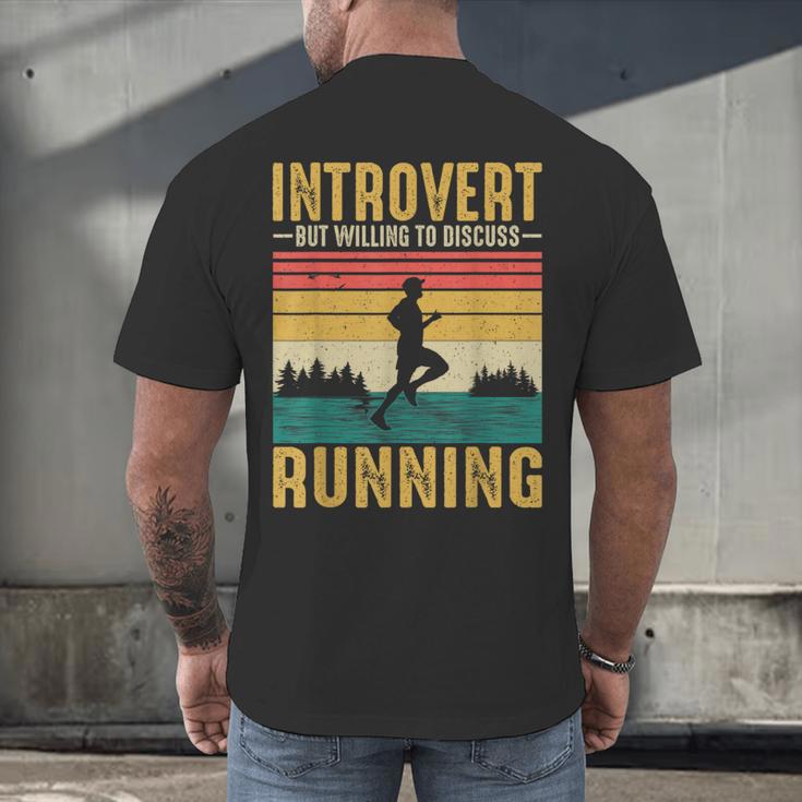 Introvert But Willing To Discuss Running Men's Back Print T-Shirt