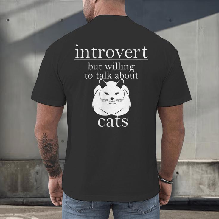 Introvert But Willing To Talk About Cats Men's Back Print T-Shirt Introvert But Willing To Talk About Cats Men's Back Print T-Shirt
