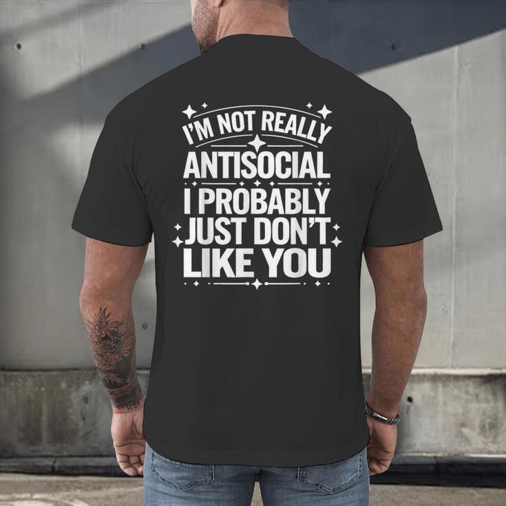 Introverted I'm Not Really Antisocial I Probably Men's Back Print T-Shirt