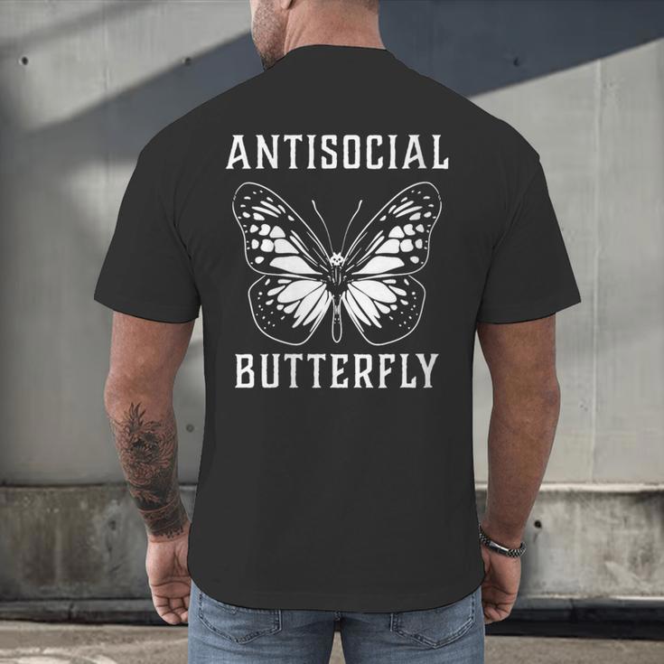 Introverted Introvert Antisocial Butterfly Men's Back Print T-Shirt Introverted Introvert Antisocial Butterfly Men's Back Print T-Shirt
